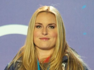 Lindsey Vonn in the Vancouver 2010 Olympics, mild concussion and head injury forces withdrawal